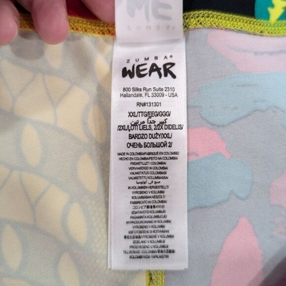 Zumba Wear Bright Multicolor Colorful Yellow Red Dance Activewear Leggings XXL - Picture 7 of 12